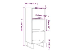 Aparador aparador cómoda armario mueble organizador cocina salón salón Sonoma 34,5 x 32,5 x 90 cm madera contrachapada marrón 02_0031509