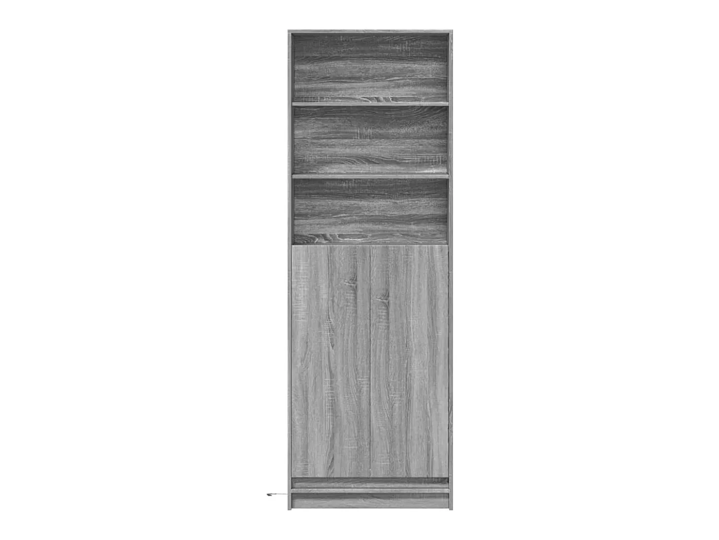 Aparador aparador cómoda armario mueble organizador cocina salón salón alto LED sonoma 69 x 32,5 x 200 cm madera contrachapada gris 02_0034748