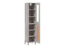 Aparador aparador cómoda armario mueble organizador cocina salón salón alto Sonoma 34,5 x 34 x 180 cm madera contrachapada gris 02_0035258