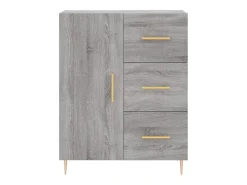 Aparador aparador cómoda armario mueble organizador cocina salón salón alto Sonoma 69,5 x 34 x 180 cm madera contrachapada gris 02_0035496