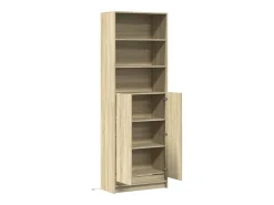Aparador aparador cómoda armario mueble organizador cocina salón salón alto LED sonoma 69 x 32,5 x 200 cm madera contrachapada marrón 02_0034744
