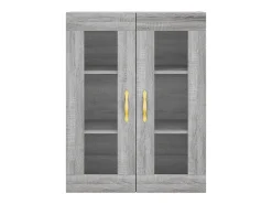 Aparador aparador cómoda armario mueble organizador cocina salón salón alto Sonoma 69,5 x 34 x 180 cm madera contrachapada gris 02_0035611