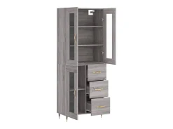 Aparador aparador cómoda armario mueble organizador cocina salón salón alto Sonoma 69,5 x 34 x 180 cm madera contrachapada gris 02_0035611