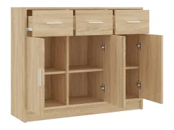 Aparador aparador cómoda armario unidad de almacenamiento organizador cocina salón salón Sonoma 91 x 28 x 75 cm madera contrachapada marrón 02_0031737