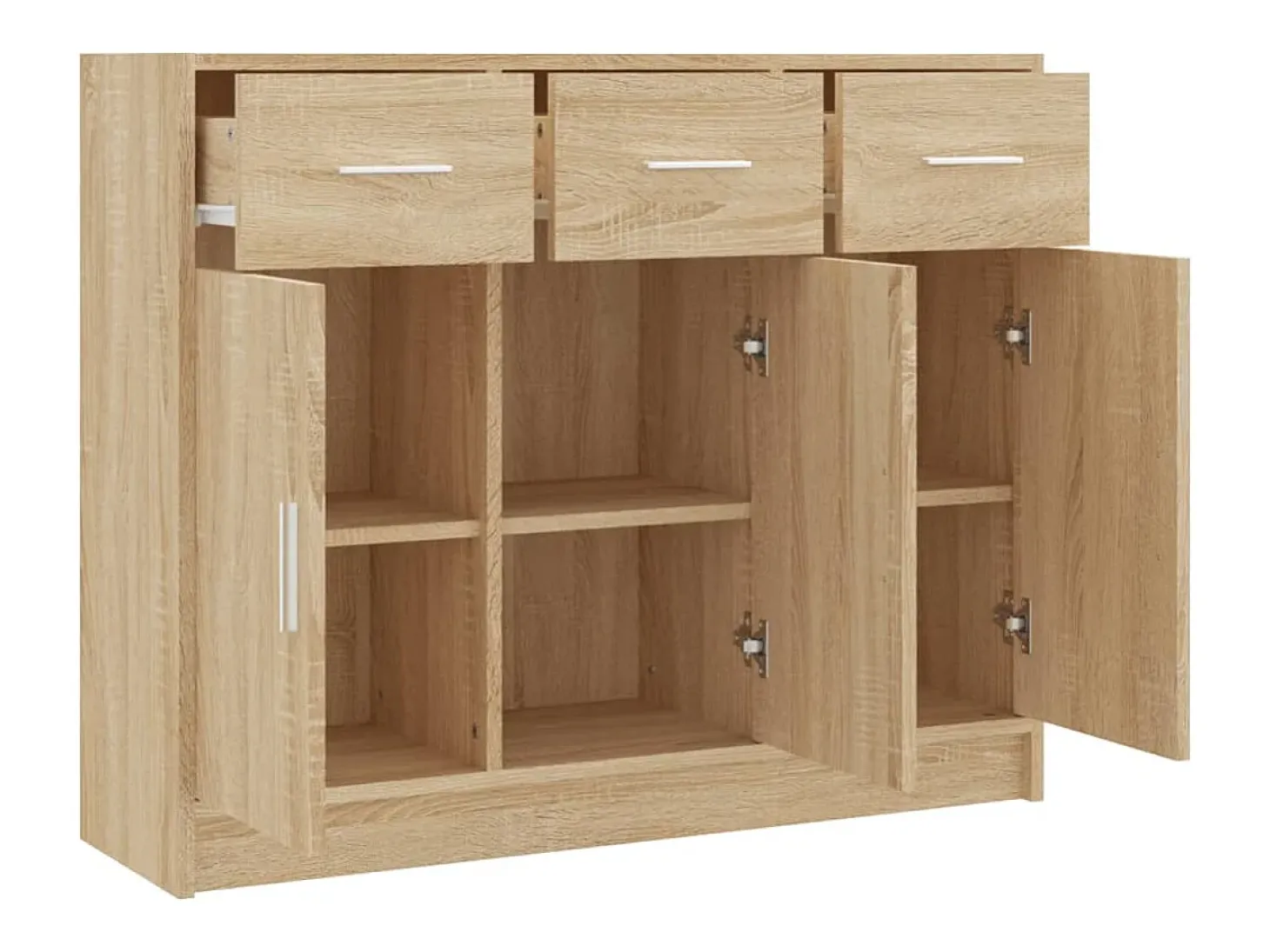 Aparador aparador cómoda armario unidad de almacenamiento organizador cocina salón salón Sonoma 91 x 28 x 75 cm madera contrachapada marrón 02_0031737