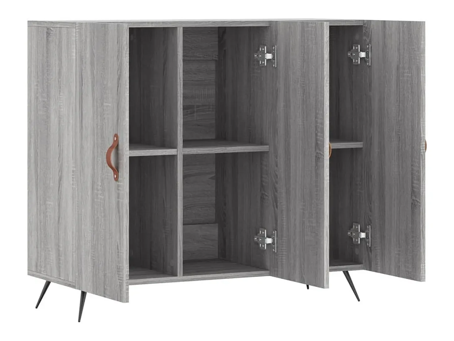 Aparador aparador cómoda armario unidad de almacenamiento organizador cocina salón salón Sonoma 90 x 34 x 80 cm madera contrachapada gris 02_0036552