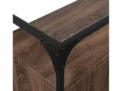 Aparador Aparador Cómoda Gabinete Unidad de Almacenamiento Organizador Cocina Sala de Estar con Tapa de Vidrio Madera de Ingeniería Marrón 02_0029765