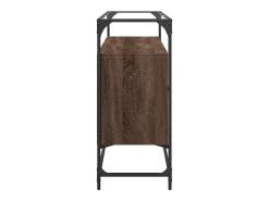 Aparador Aparador Cómoda Gabinete Unidad de Almacenamiento Organizador Cocina Sala de Estar con Tapa de Vidrio Madera de Ingeniería Marrón 02_0029765