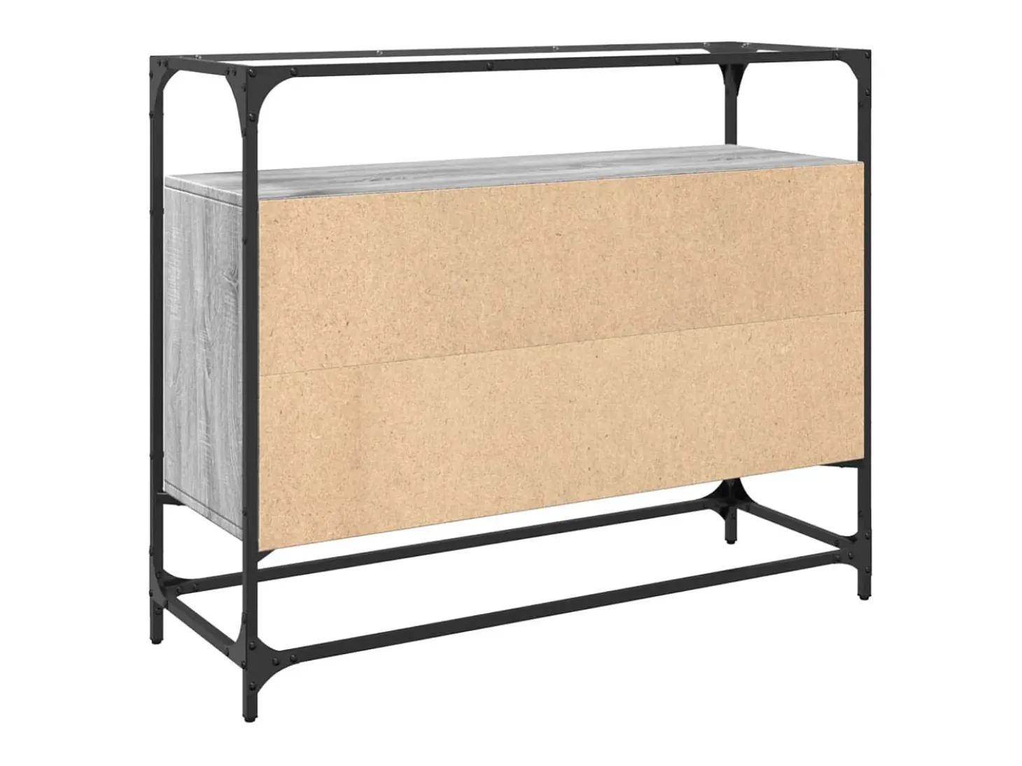 Aparador Aparador Cómoda Gabinete Unidad de Almacenamiento Organizador Cocina Sala de Estar con Tapa de Vidrio Madera de Sonoma Gris 02_0029768