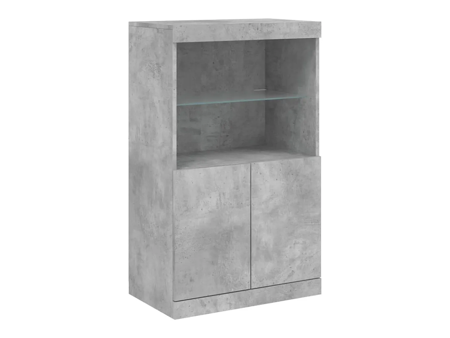 Aparador Aparador Cómoda Gabinete Unidad de Almacenamiento Organizador Cocina Sala de Estar con Luces LED 3 Piezas Madera de ingeniería Gris 02_0037222