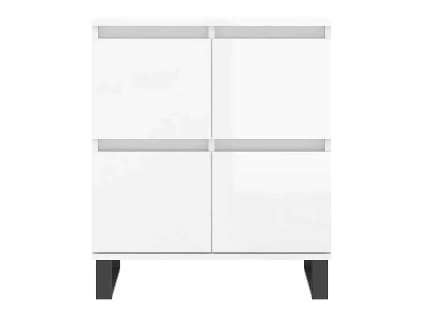 Aparador Aparador Cómoda Gabinete Unidad de Almacenamiento Organizador Cocina Sala de Estar Salas de Estar 3 Piezas Madera de Ingeniería Blanco Brillo 02_0037026
