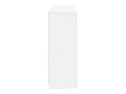 Aparador Aparador Cómoda Gabinete Unidad de Almacenamiento Organizador Cocina Sala de Estar con Luces LED 3 Piezas Madera de Ingeniería Blanca 02_0037199