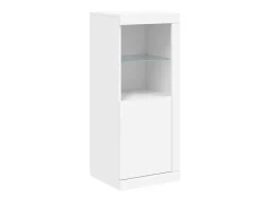 Aparador Aparador Cómoda Gabinete Unidad de Almacenamiento Organizador Cocina Sala de Estar con Luces LED 3 Piezas Madera de Ingeniería Blanca 02_0037199