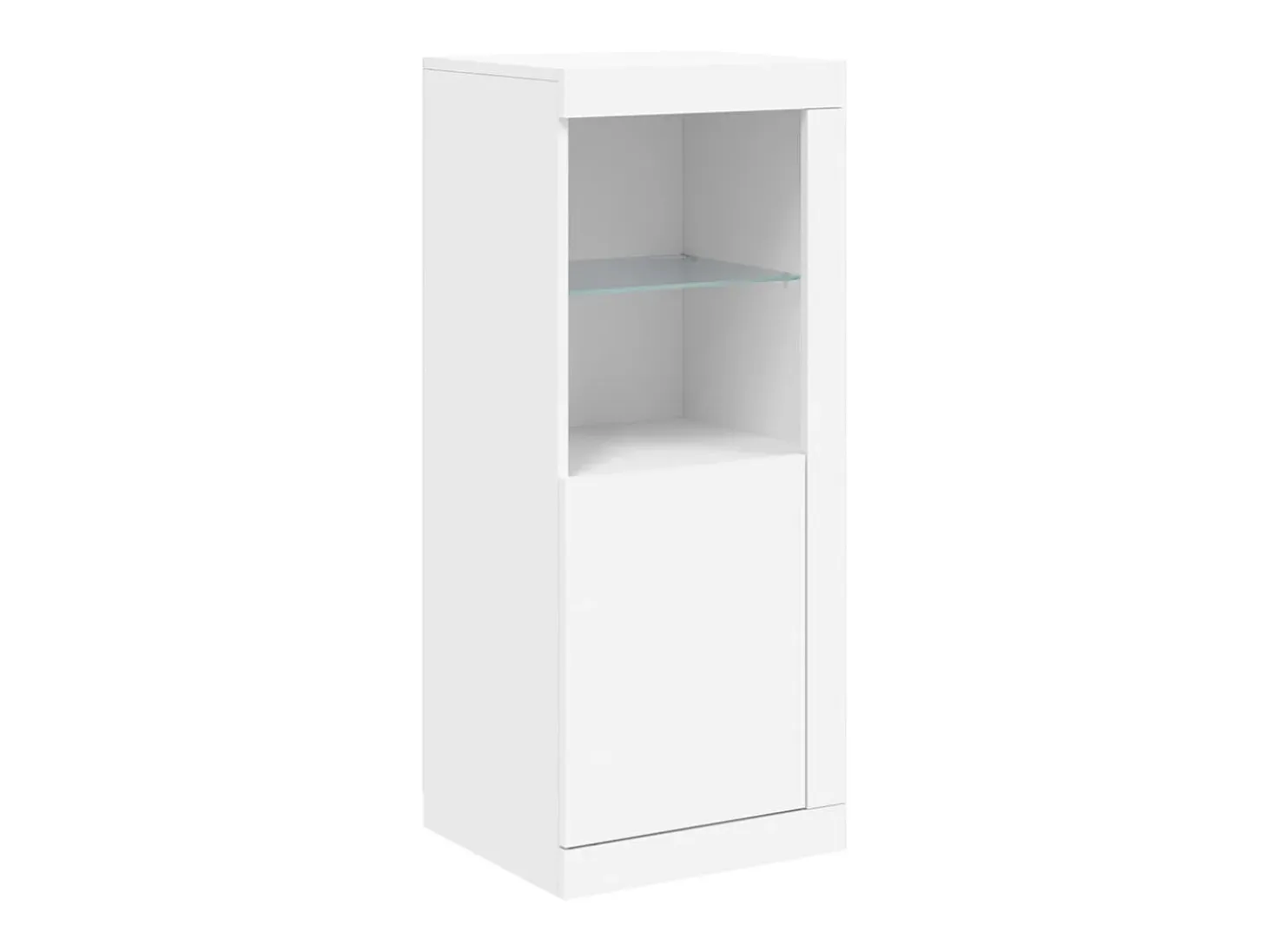 Aparador Aparador Cómoda Gabinete Unidad de Almacenamiento Organizador Cocina Sala de Estar con Luces LED 3 Piezas Madera de Ingeniería Blanca 02_0037199
