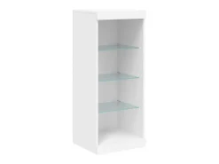 Aparador Aparador Cómoda Gabinete Unidad de Almacenamiento Organizador Cocina Sala de Estar con Luces LED 3 Piezas Madera de Ingeniería Blanca 02_0037199