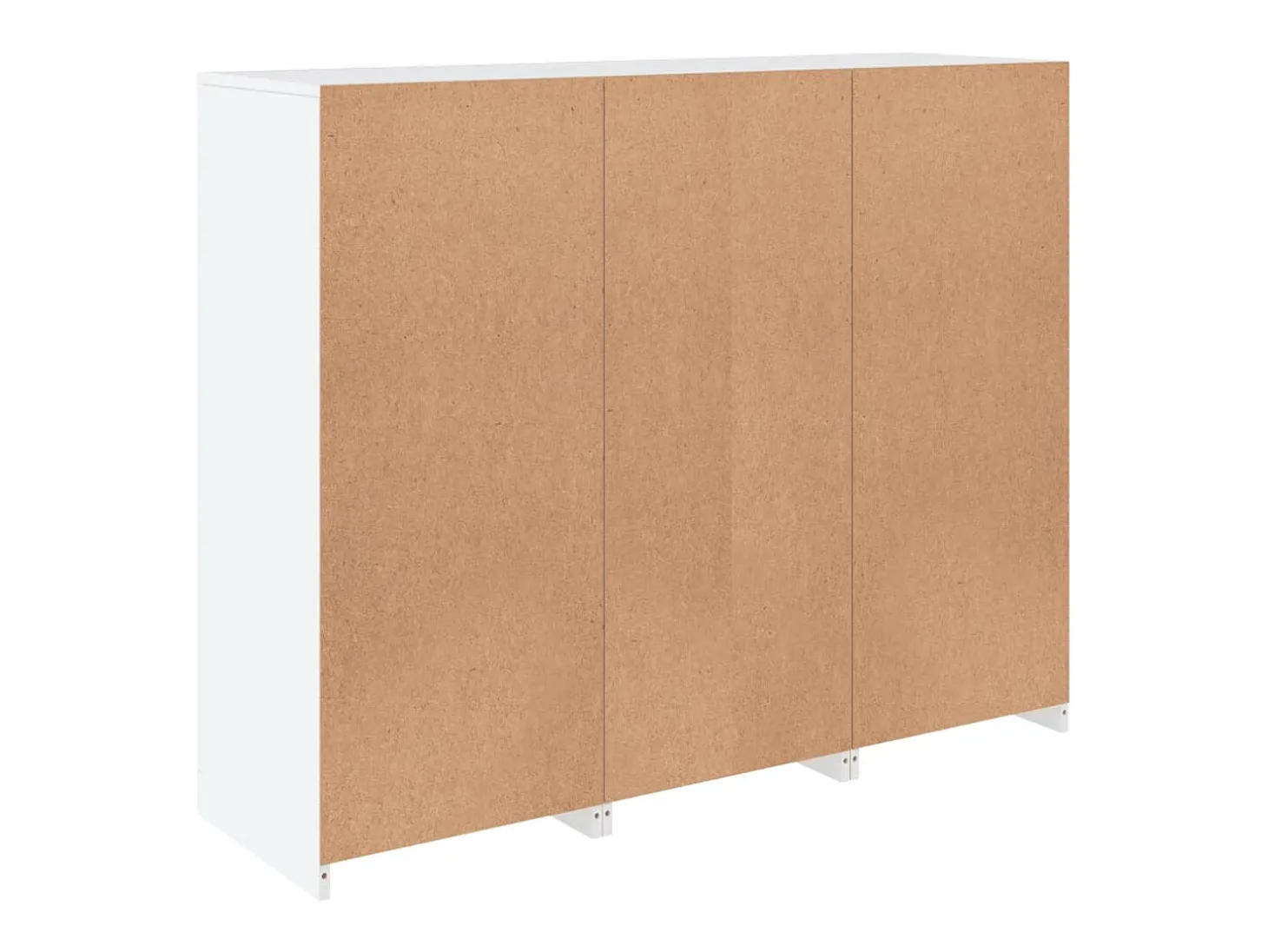 Aparador Aparador Cómoda Gabinete Unidad de Almacenamiento Organizador Cocina Sala de Estar con Luces LED 3 Piezas Madera de Ingeniería Blanca 02_0037199