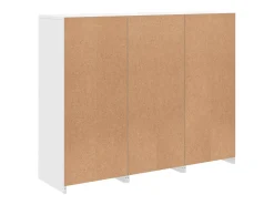Aparador Aparador Cómoda Gabinete Unidad de Almacenamiento Organizador Cocina Sala de Estar con Luces LED 3 Piezas Madera de Ingeniería Blanca 02_0037198