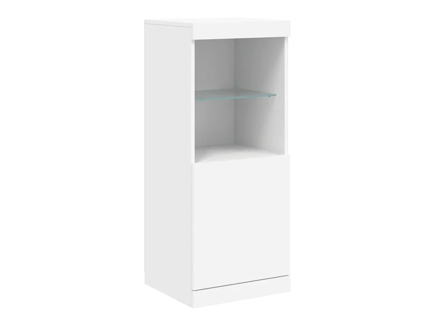 Aparador Aparador Cómoda Gabinete Unidad de Almacenamiento Organizador Cocina Sala de Estar con Luces LED 3 Piezas Madera de Ingeniería Blanca 02_0037198