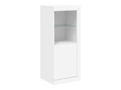 Aparador Aparador Cómoda Gabinete Unidad de Almacenamiento Organizador Cocina Sala de Estar con Luces LED 3 Piezas Madera de Ingeniería Blanca 02_0037198