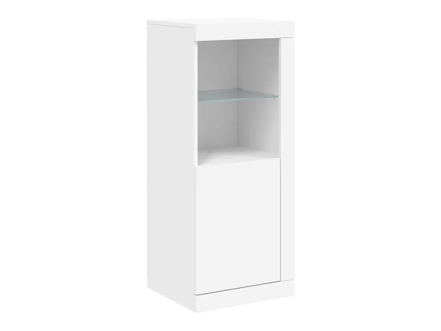 Aparador Aparador Cómoda Gabinete Unidad de Almacenamiento Organizador Cocina Sala de Estar con Luces LED 3 Piezas Madera de Ingeniería Blanca 02_0037198