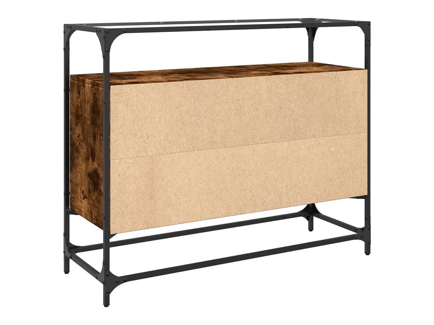 Aparador Aparador Cómoda Gabinete Unidad de Almacenamiento Organizador Cocina Sala de Estar con Tapa de Vidrio Madera de Ingeniería Marrón 02_0029764