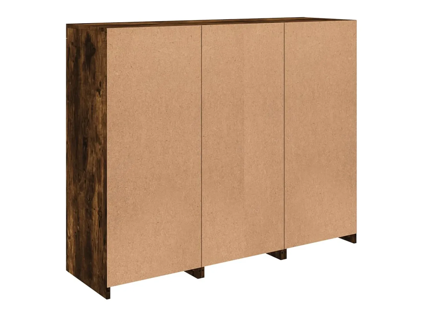 Aparador Aparador Cómoda Gabinete Unidad de Almacenamiento Organizador Cocina Sala de Estar con Luces LED 3 Piezas Madera de Ingeniería Marrón 02_0037211