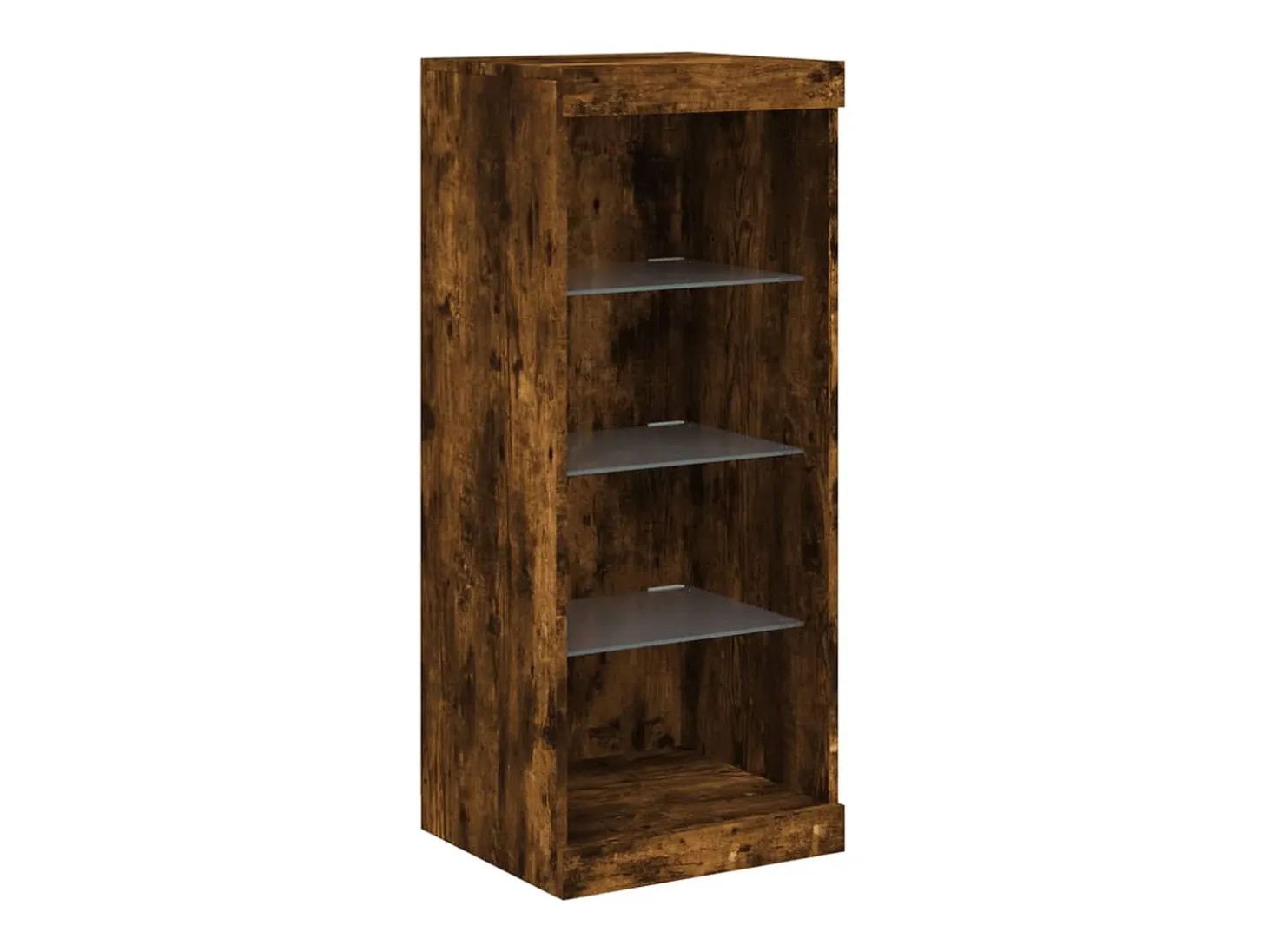 Aparador Aparador Cómoda Gabinete Unidad de Almacenamiento Organizador Cocina Sala de Estar con Luces LED 3 Piezas Madera de Ingeniería Marrón 02_0037211