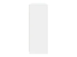 Aparador Aparador Cómoda Gabinete Unidad de Almacenamiento Organizador Cocina Sala de Estar con Luces LED 3 Piezas Madera de Ingeniería Blanca 02_0037195