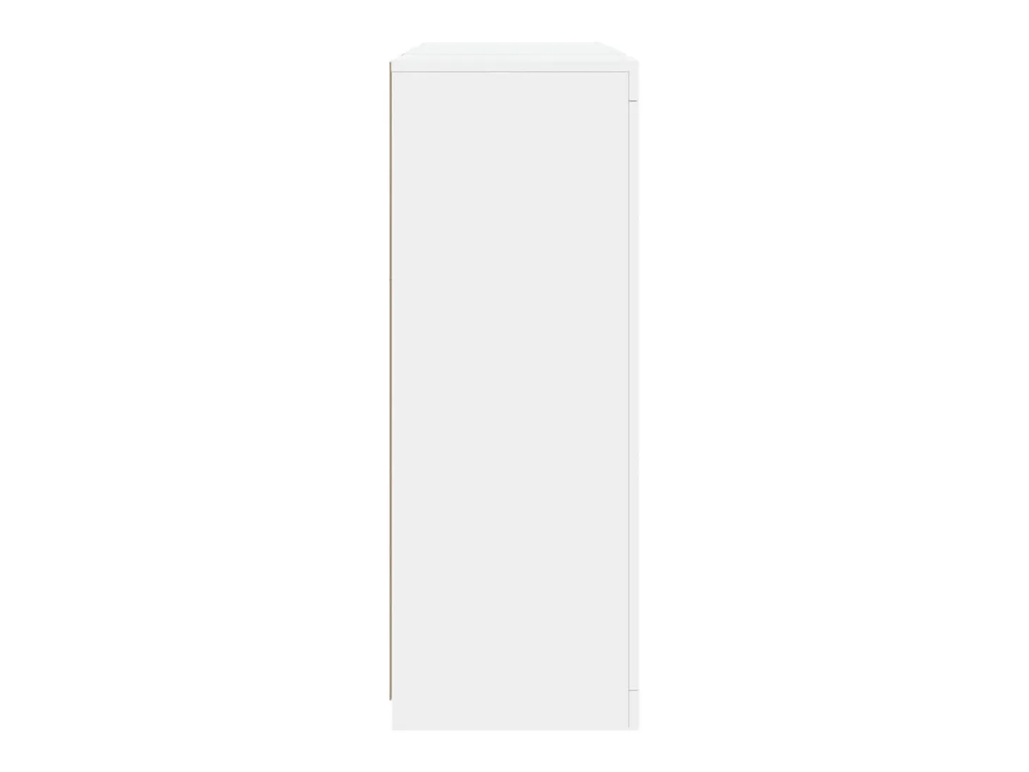 Aparador Aparador Cómoda Gabinete Unidad de Almacenamiento Organizador Cocina Sala de Estar con Luces LED 3 Piezas Madera de Ingeniería Blanca 02_0037195