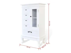 Aparador aparador consola mueble mueble de almacenamiento con 5 cajones y 2 estantes blanco 4402197