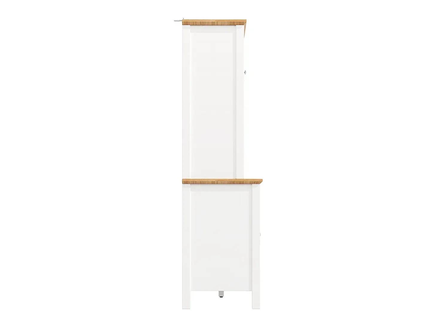 Aparador, armario alto con iluminación LED, 120x40x179 cm, 4 puertas y 3 cajones, blanco