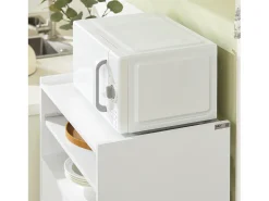 Aparador Auxiliar bajo de Cocina para microondas,con 2 Puertas y 1 cajón,L59 cm x P40 cm x H92 cm,FSB09-W SoBuy ES