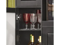 Aparador Auxiliar de Almacenamiento para Microondas con Ruedas Armario de Cocina con 3 Puertas y un Cajón 88.5 x 40 x 89 cm Negro FSB78-SCH SoBuyES