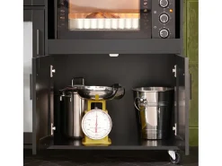 Aparador Auxiliar de Almacenamiento para Microondas con Ruedas Armario de Cocina con 3 Puertas y un Cajón 88.5 x 40 x 89 cm Negro FSB78-SCH SoBuyES