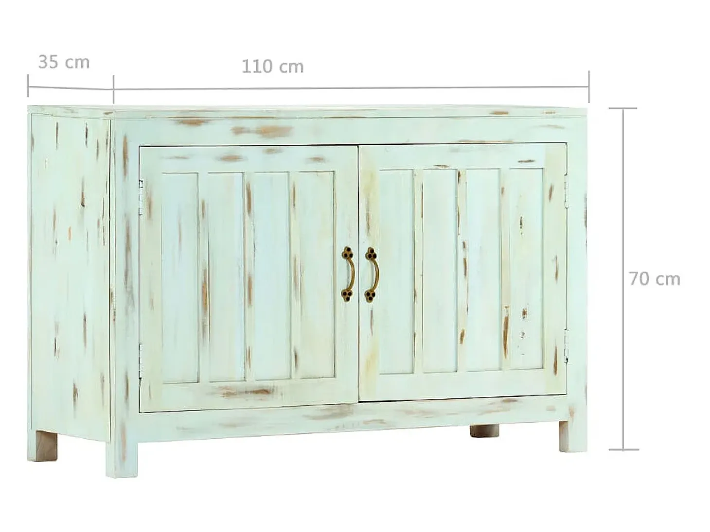 Aparador Azul Claro 110x35x70 cm Madera Maciza de Mango