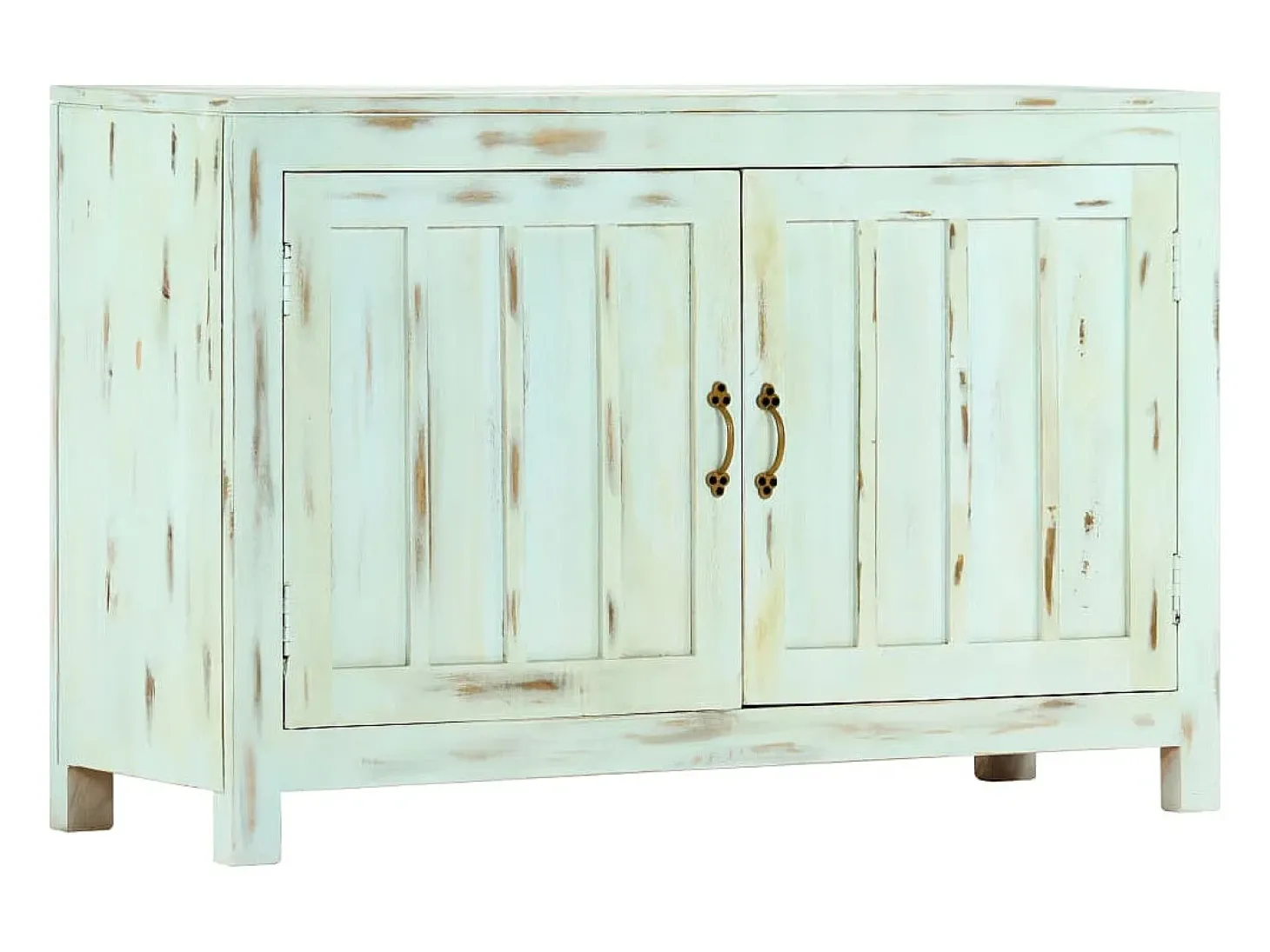 Aparador Azul Claro 110x35x70 cm Madera Maciza de Mango