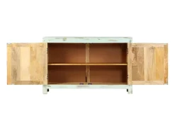 Aparador Azul Claro 110x35x70 cm Madera Maciza de Mango