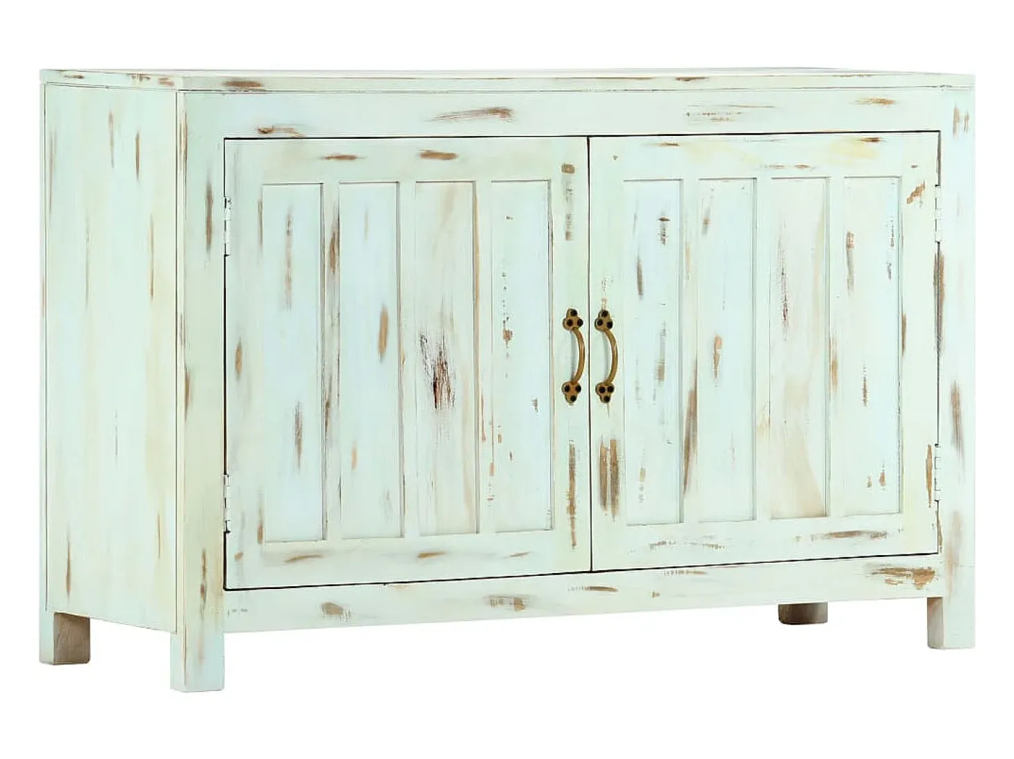 Aparador Azul Claro 110x35x70 cm Madera Maciza de Mango