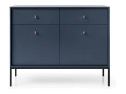 Aparador azul marino, 103,5 x 83 x 39 cm, patas negras