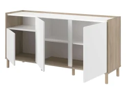 Aparador Azzaro roble japonés/blanco para comedor 150x75x40 cm