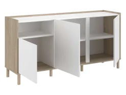 Aparador Azzaro roble japonés/blanco para comedor 150x75x40 cm