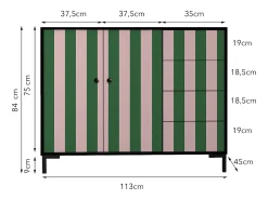 Aparador bajo 2 puertas 4 cajones mdf estampado