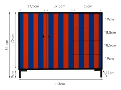 Aparador bajo 2 puertas 4 cajones mdf estampado