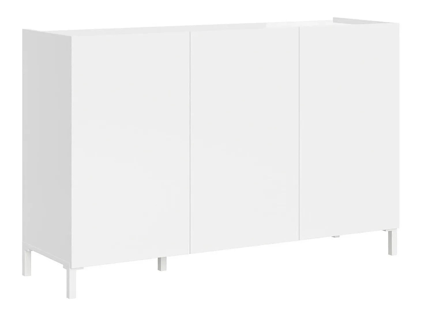 Aparador bajo 3 puertas 130x40x84 cm Solaria blanco brillante
