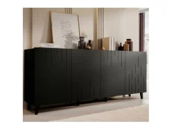 Aparador bajo contemporáneo negro mate 200 cm Spiro