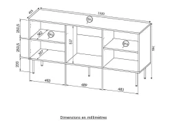 Aparador bajo de diseño blanco mate 152 cm Mokt