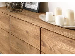 Aparador bajo en madera maciza de roble 3 puertas Inka 172 cm