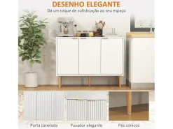 Aparador Bali Homcom 3 puertas blanco 80x107x35 cm