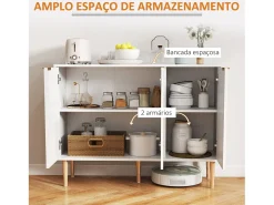 Aparador Bali Homcom 3 puertas blanco 80x107x35 cm