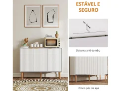 Aparador Bali Homcom 3 puertas blanco 80x107x35 cm